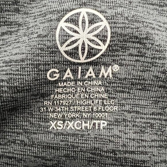 GAIAM Womens Cropped Athletic Leggings Cutout Gray Space Dye Size XS - Picture 8 of 8